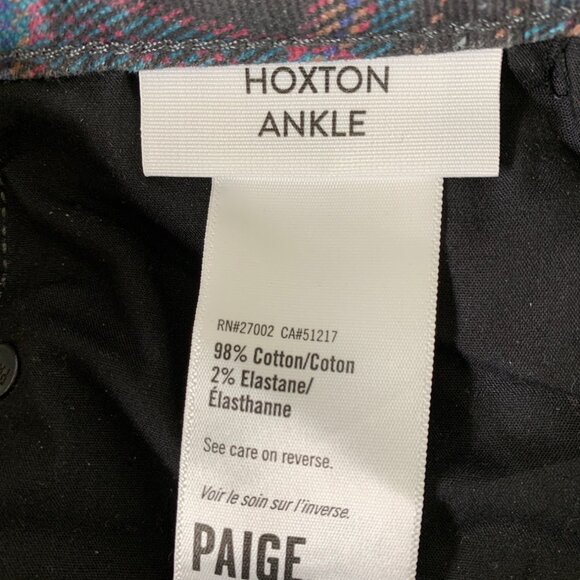 Paige Womens Hoxton Ankle Jeans Black Plaid Size 25 - Picture 7 of 8
